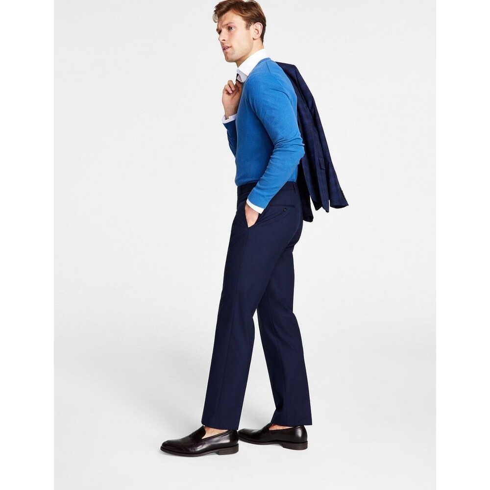 $95 BRAND NEW MICHAEL KORS Mens 38x32 Solid Navy Stretch Dress Pants/Slacks